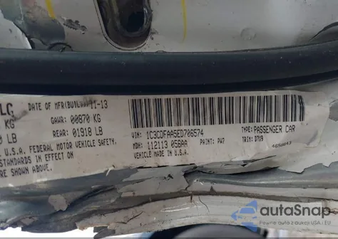 2014 Dodge Dart Se from USA, damaged, VIN 1C3CDFAA5ED706574